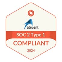 SOC 2 Type 1 Compliant badge for 2024 with logos at the top.