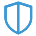 Blue shield icon representing security and protection